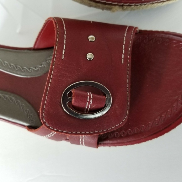 CROFT & BARROW Red Wedge Sandals 9 1/2 M - Picture 3 of 6